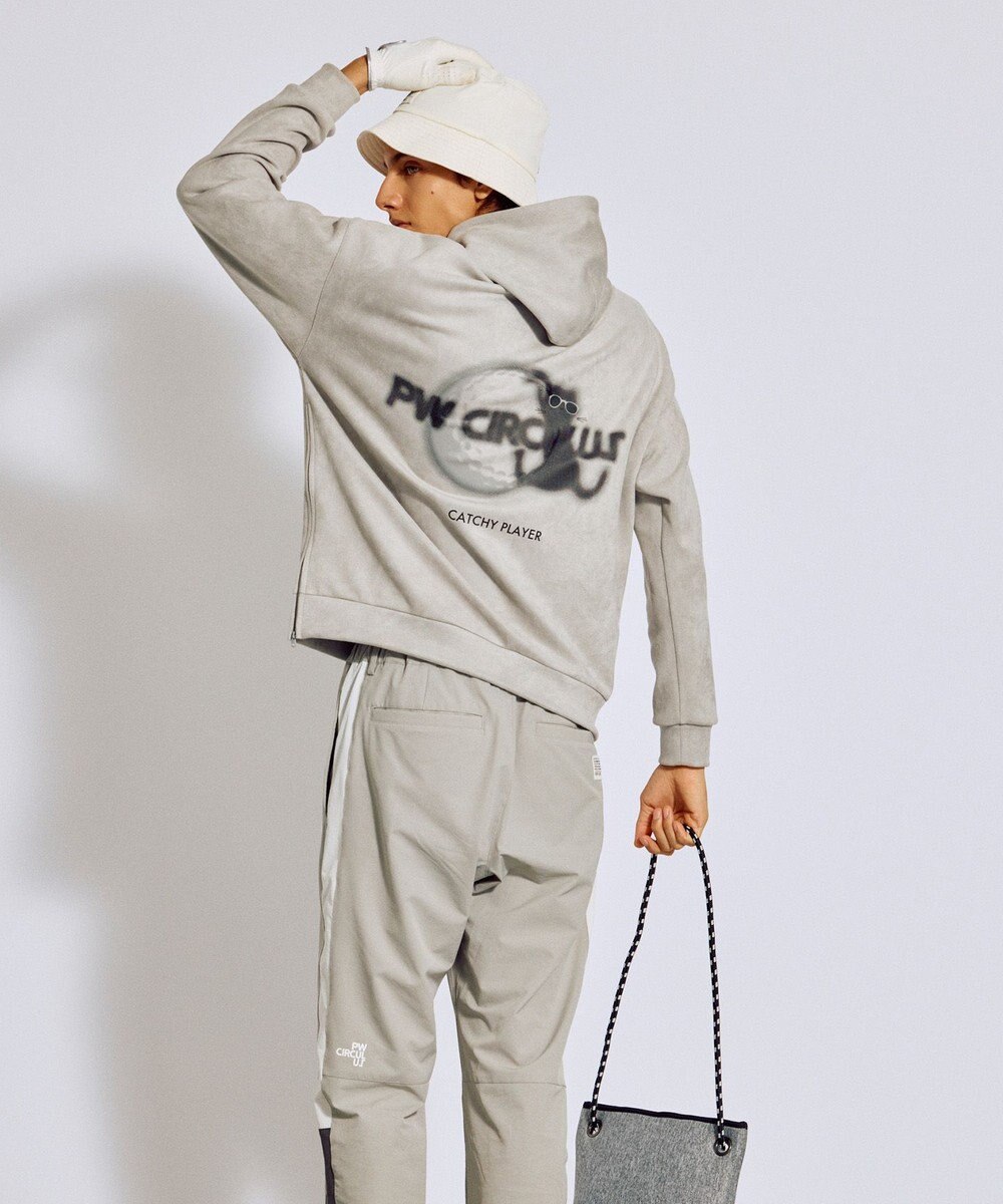 PW CIRCULUS 2025 NEW！【手洗い洗濯可】【MEN】キャットグラフィック スエードライク デタッチャブルフーディ ゴルフ 