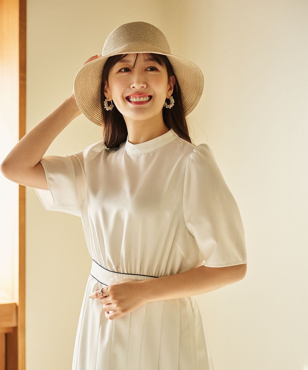 #Newans 【UVカット/洗える】〈花乃まりあさんコラボ〉リボン2本つきサマーハット 