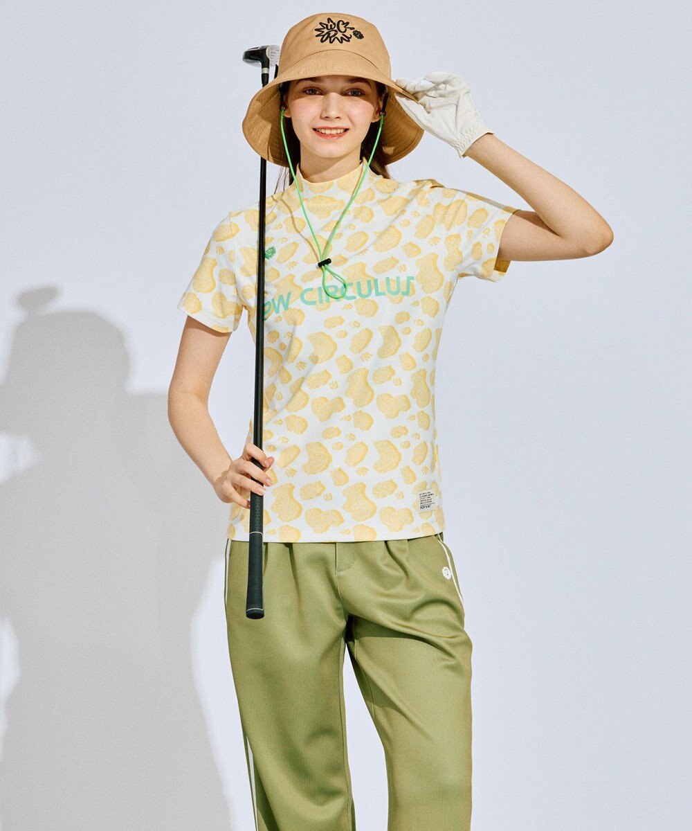 PW CIRCULUS 【永嶋花音プロ着用アイテム】【UV遮蔽率99.5% UVカット / 速乾 / ストレッチ】【WOMEN】アニマルドットモックT ゴルフウェア レディース 