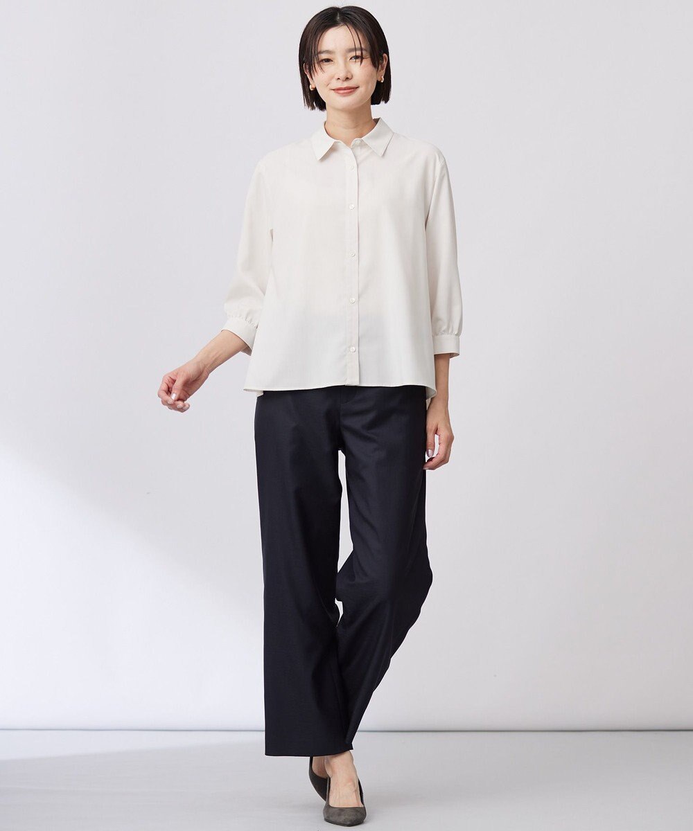 J.PRESS LADIES 【セットアップ対応・洗える・UV加工・吸水速乾】OXIJEWELストレッチ ストレート パンツ 