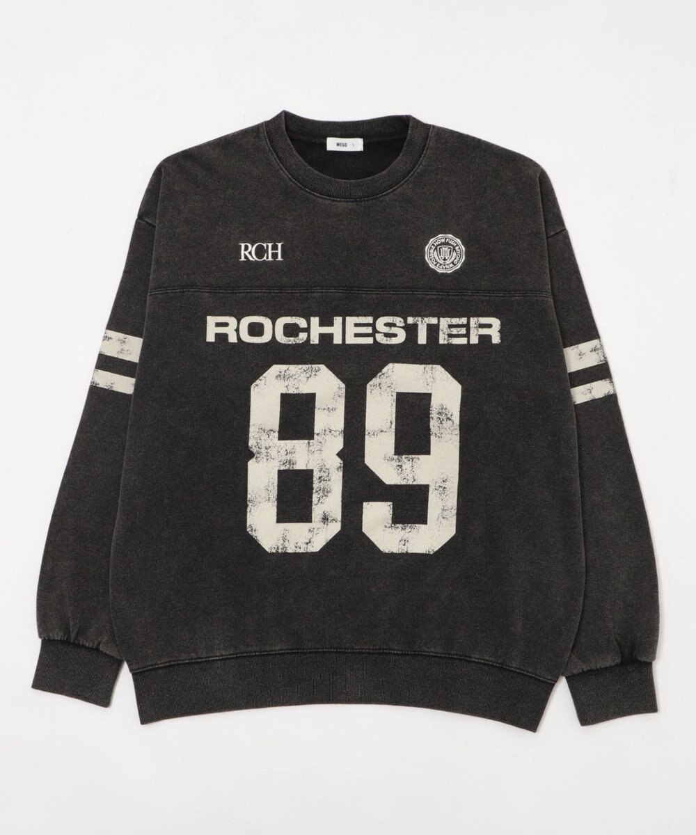 WEGO 【ユニセックス着用ITEM】ケミカルウォッシュナンバリングプルオーバー 