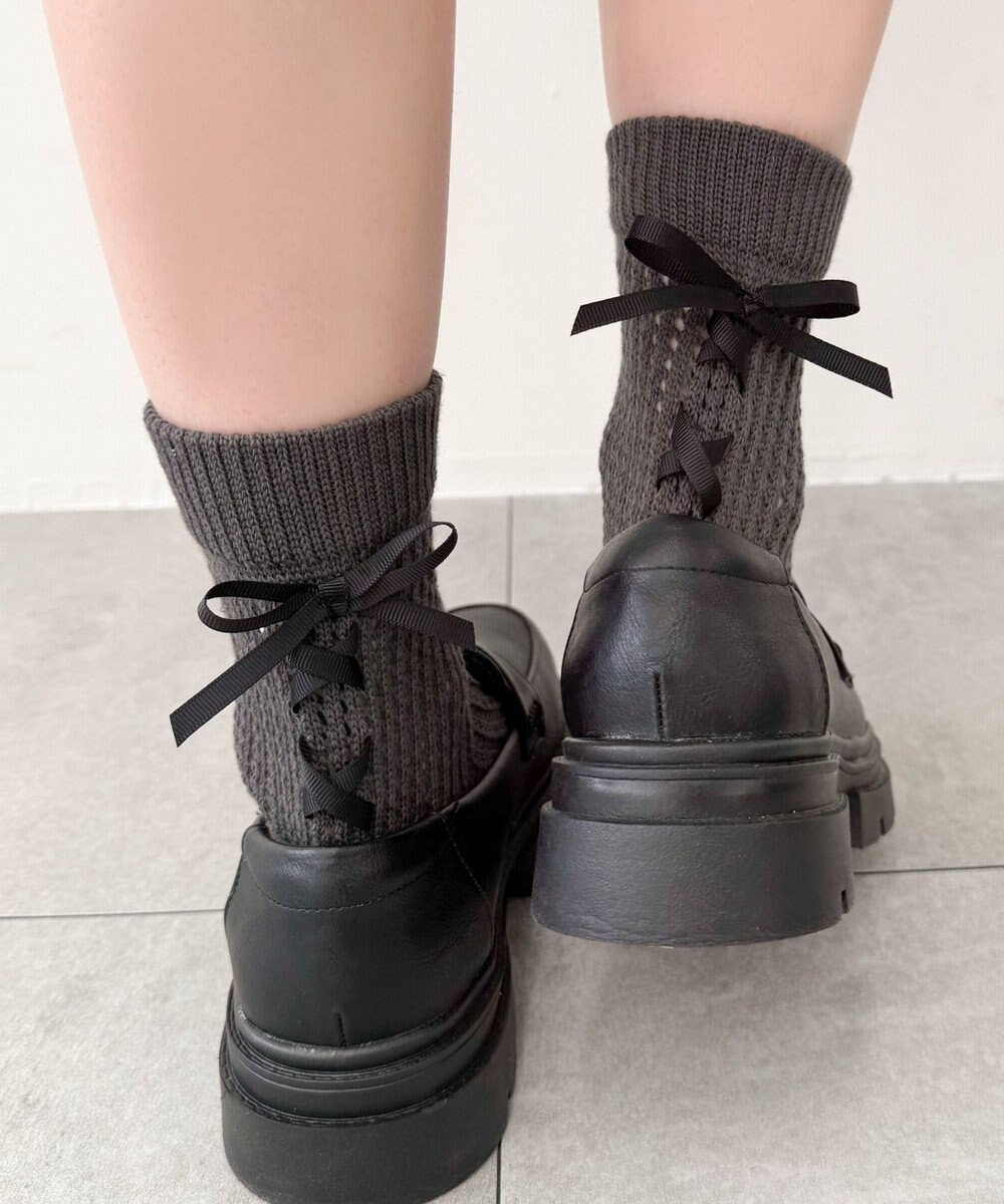 WEGO レースアップリボンソックス 