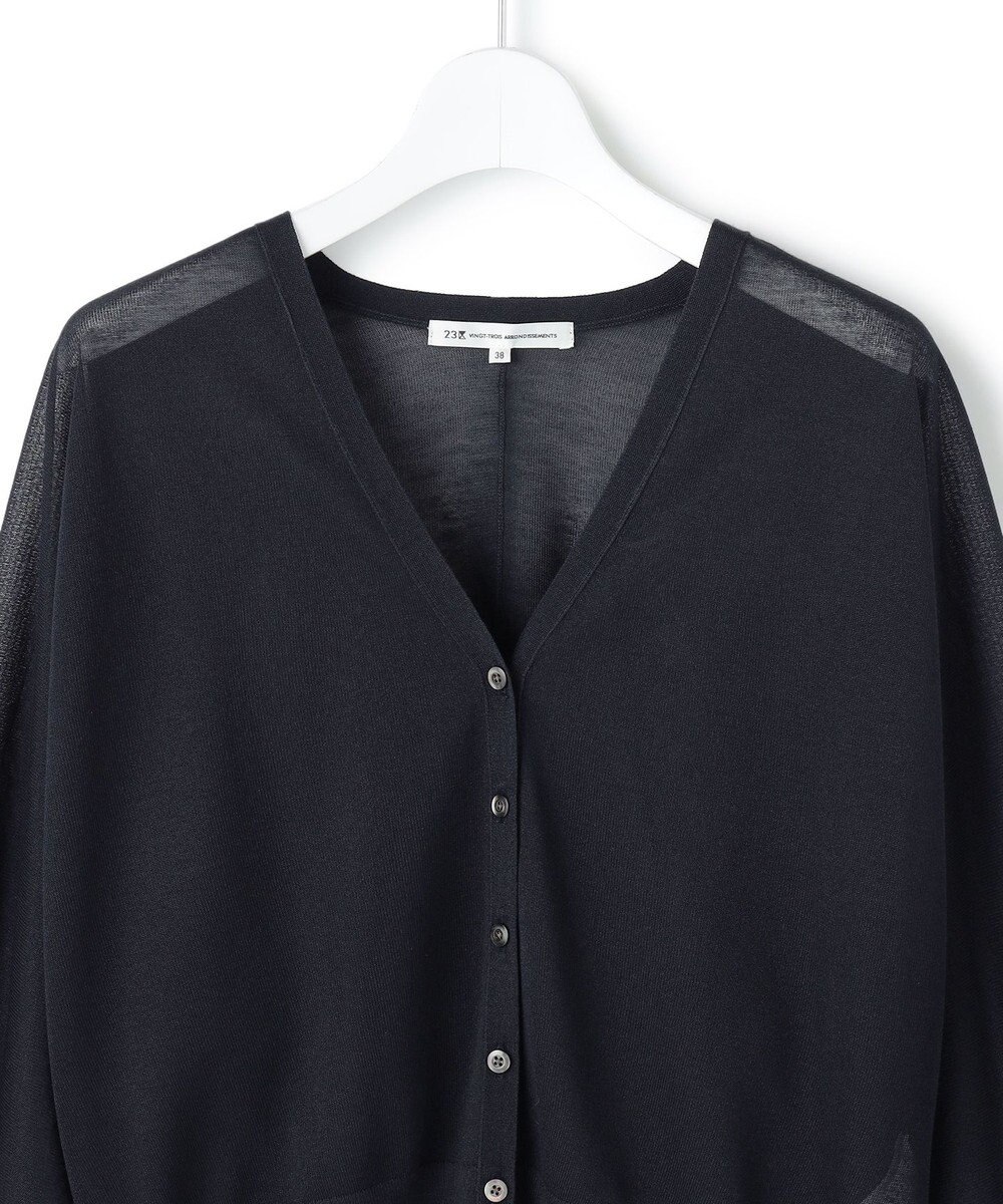 23区 L 【先行予約/WEB&一部店舗限定カラーあり】シャイニーシアー ドルマンスリーブ カーディガン 