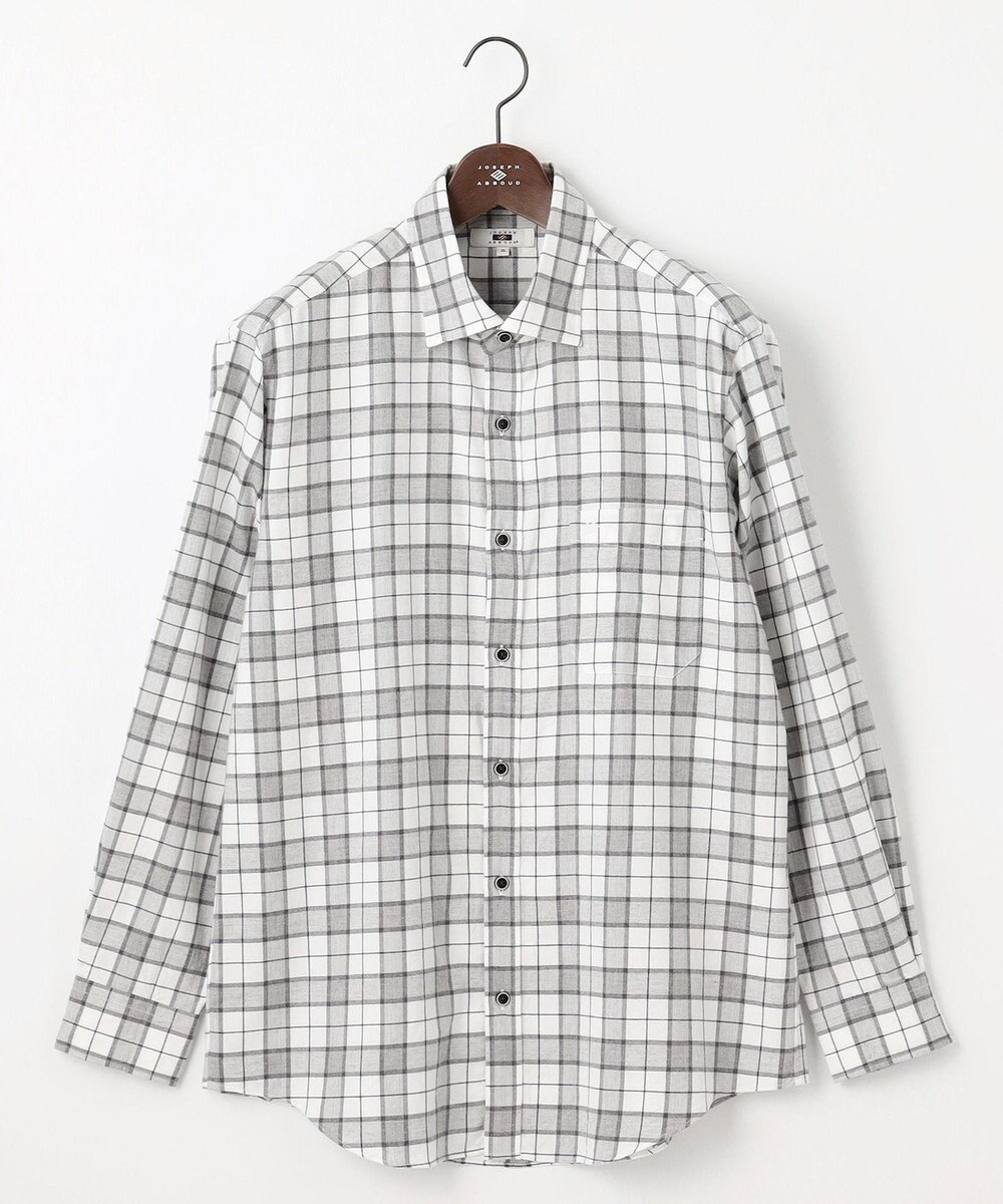 JOSEPH ABBOUD 【キングサイズ・柔らか/暖かい】ファインブラッシュド ネル チェック シャツ 