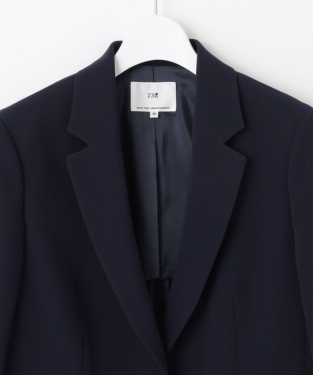 23区 【セットアップ対応/洗える】トリアセダブルジョーゼット テーラード ジャケット 