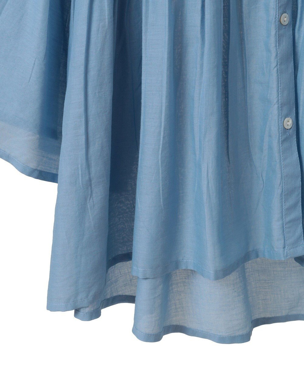 earth music&ecology コットンボイルギャザーシャツ 