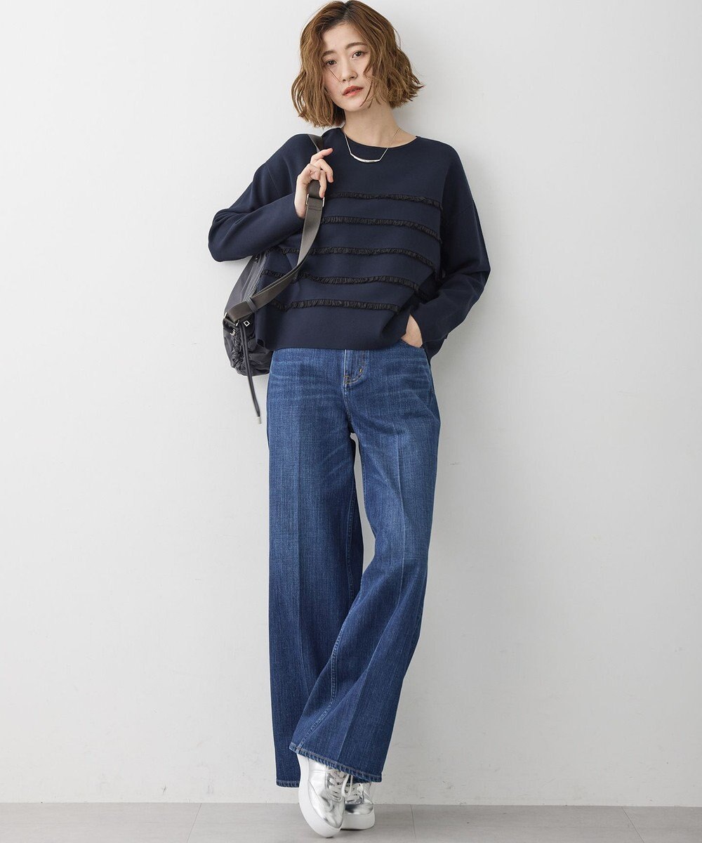 23区 L 【WEB&一部店舗限定/滝沢眞規子さん着用】フリルボーダー ニット 