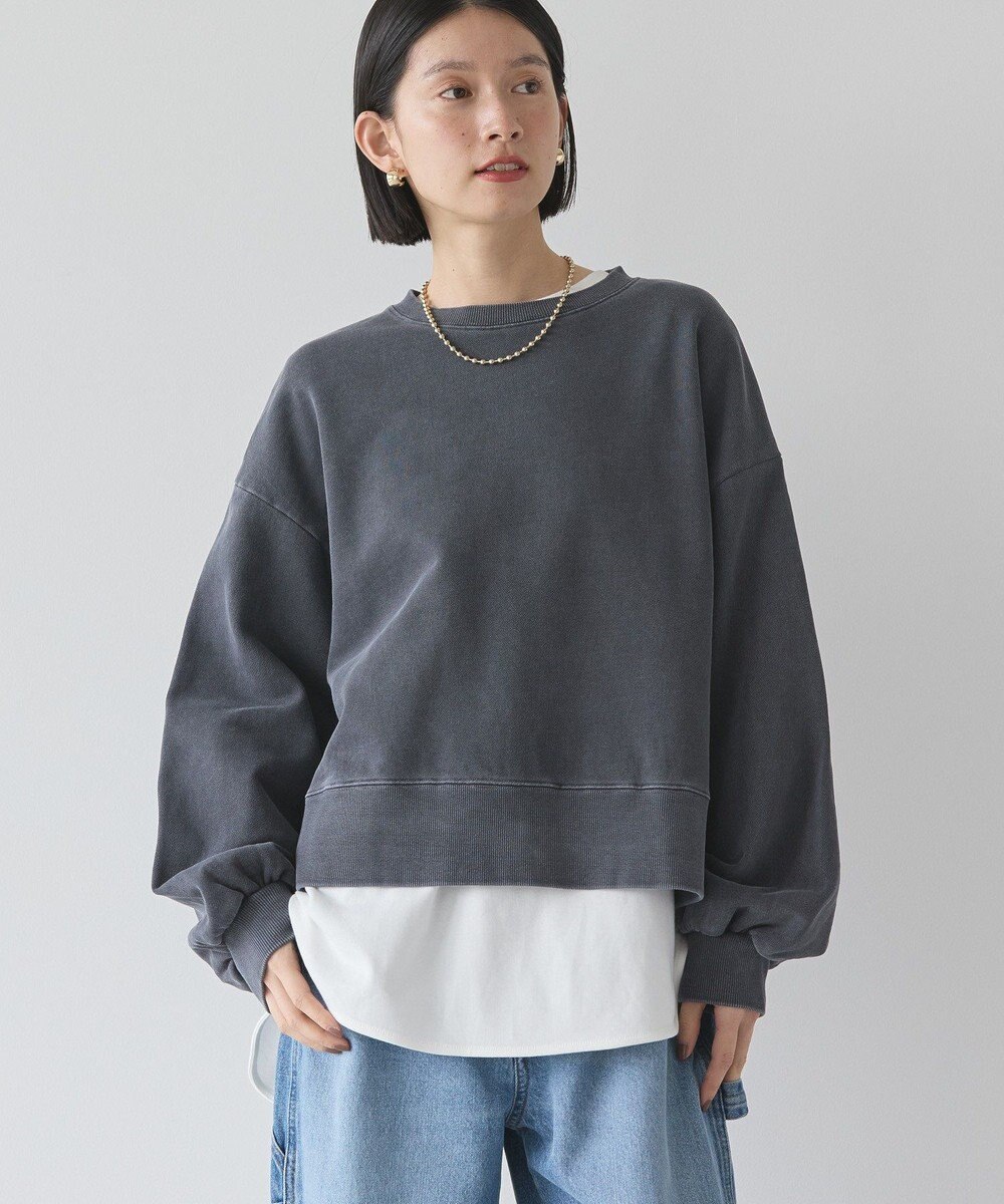 AMERICAN HOLIC ピグメントショートスウェット Charcoal Gray