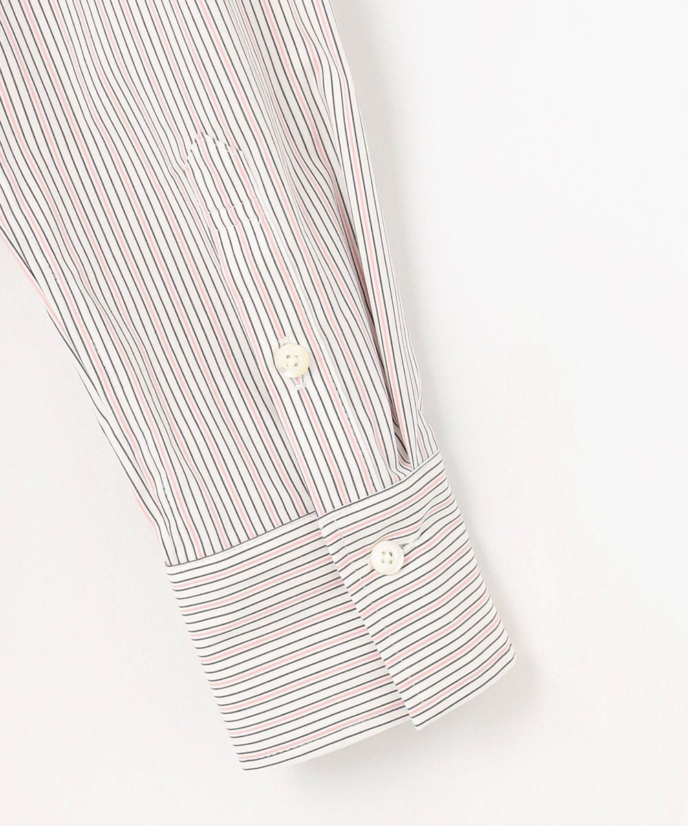 J.PRESS LADIES L 【洗える】BEZコットンナイロン ストライプ シャツカラー ブラウス 