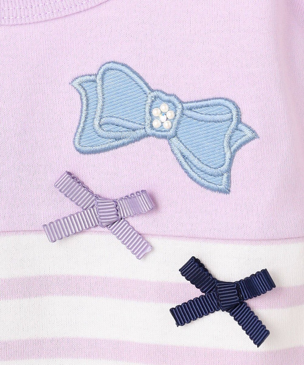 組曲 KIDS 【80-100㎝】 リボンボーダー Tシャツ 