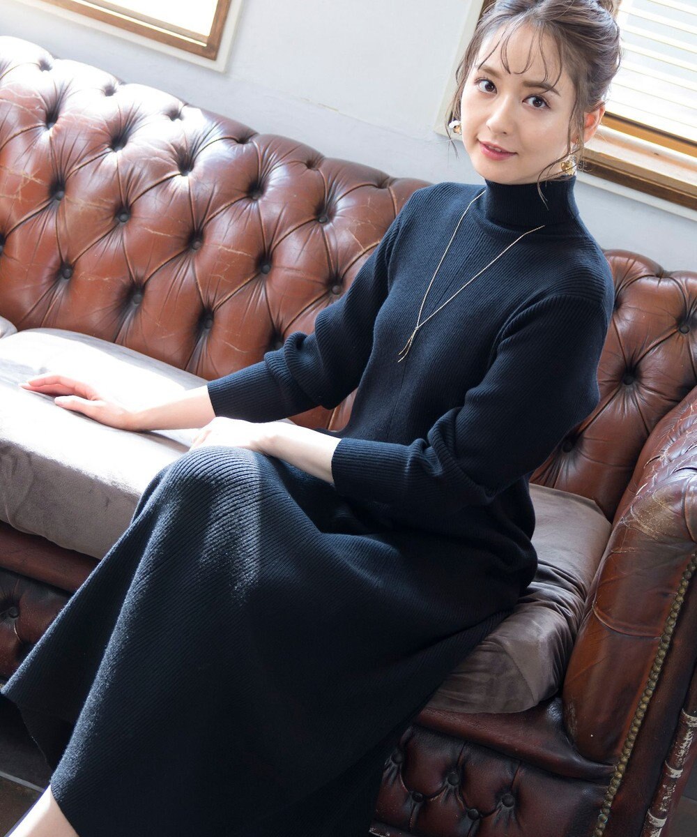 Tiaclasse 【洗える】大人上品なニットカーデ＋ワンピースセット 