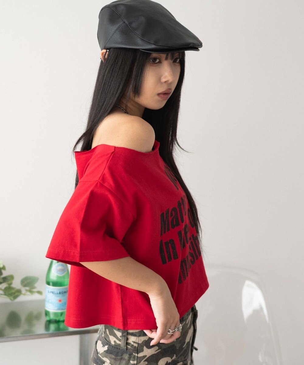 WEGO グラフィックオフショルショートT 