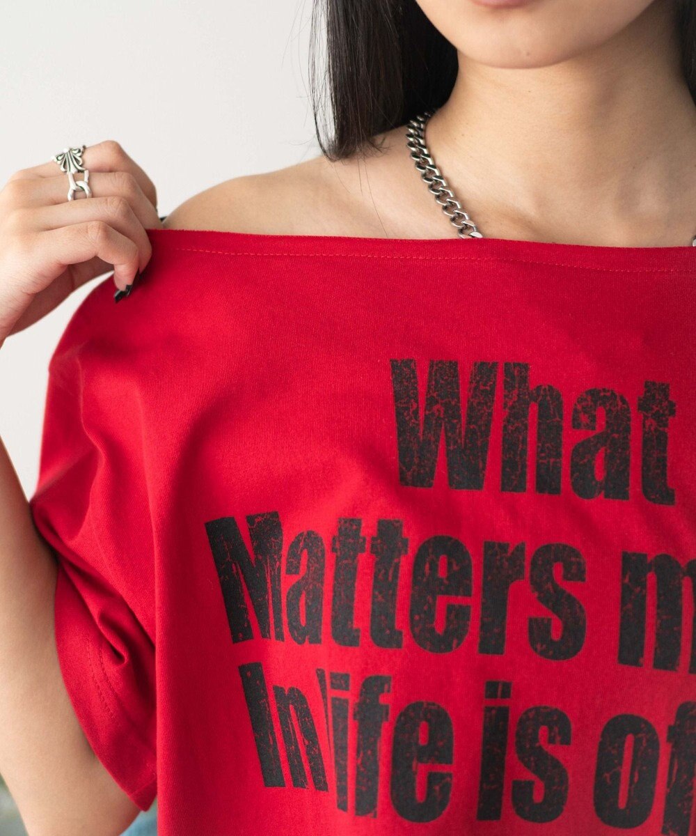 WEGO グラフィックオフショルショートT 