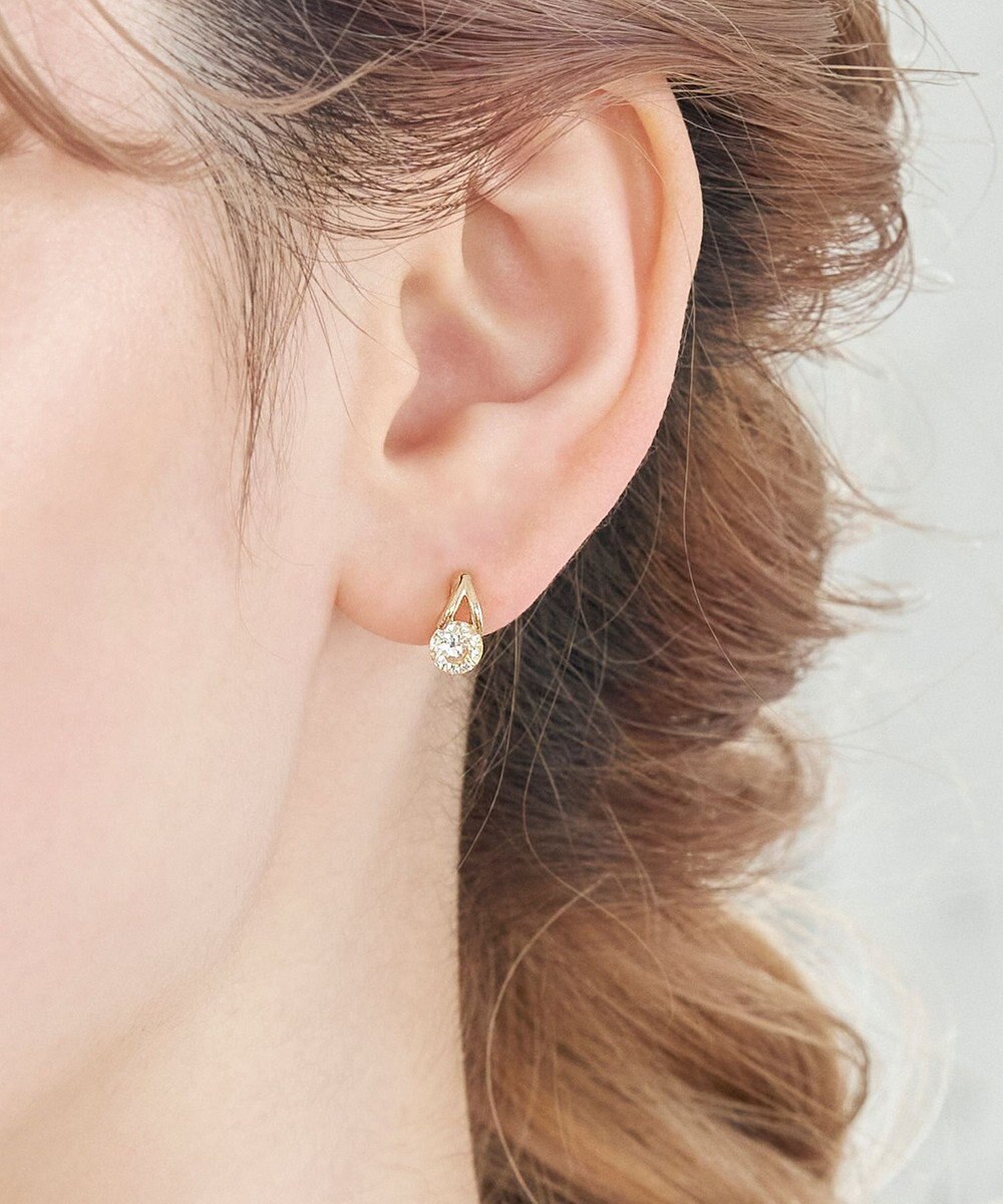 Phoebe 【金属アレルギー対応】【痛くないシリーズ】ルーセントビジューライトフィットイヤリング　ローズゴールド 