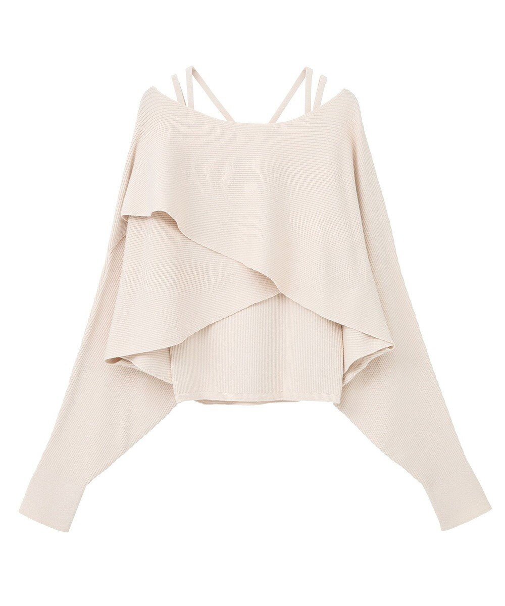 earth music&ecology 【2WAY】【洗濯機洗い可】SET2点クロスニット＋キャミソール 