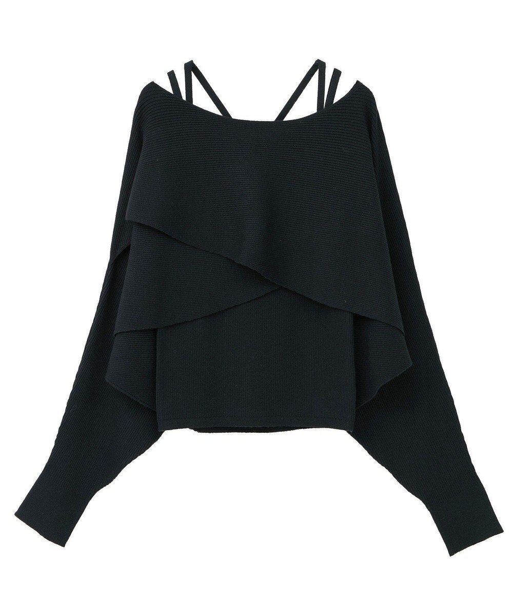 earth music&ecology 【2WAY】【洗濯機洗い可】SET2点クロスニット＋キャミソール 