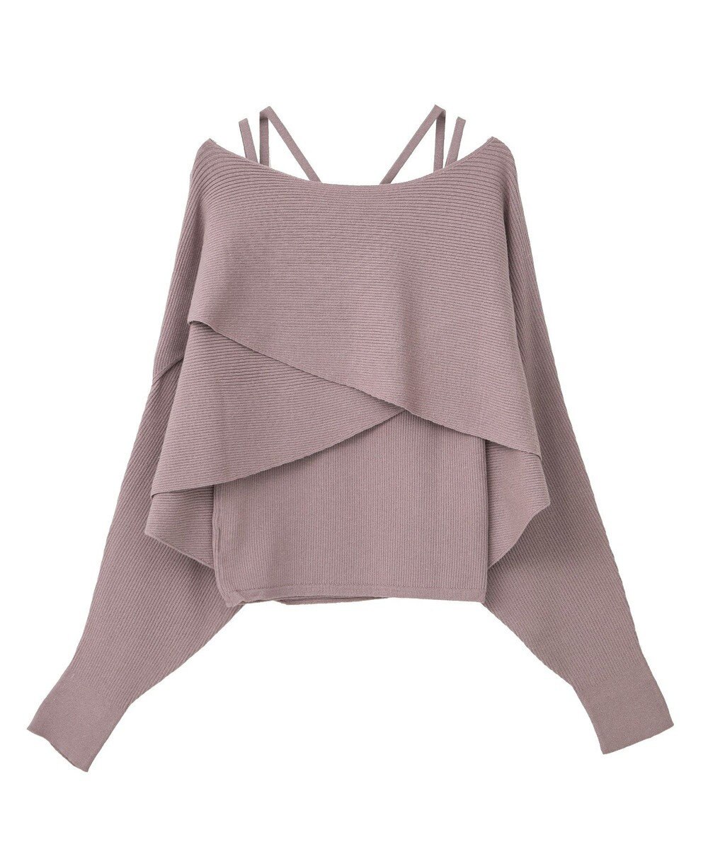 earth music&ecology 【2WAY】【洗濯機洗い可】SET2点クロスニット＋キャミソール 