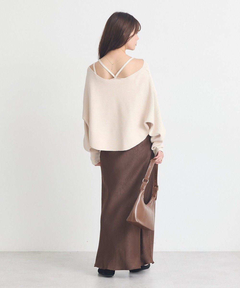 earth music&ecology 【2WAY】【洗濯機洗い可】SET2点クロスニット＋キャミソール 