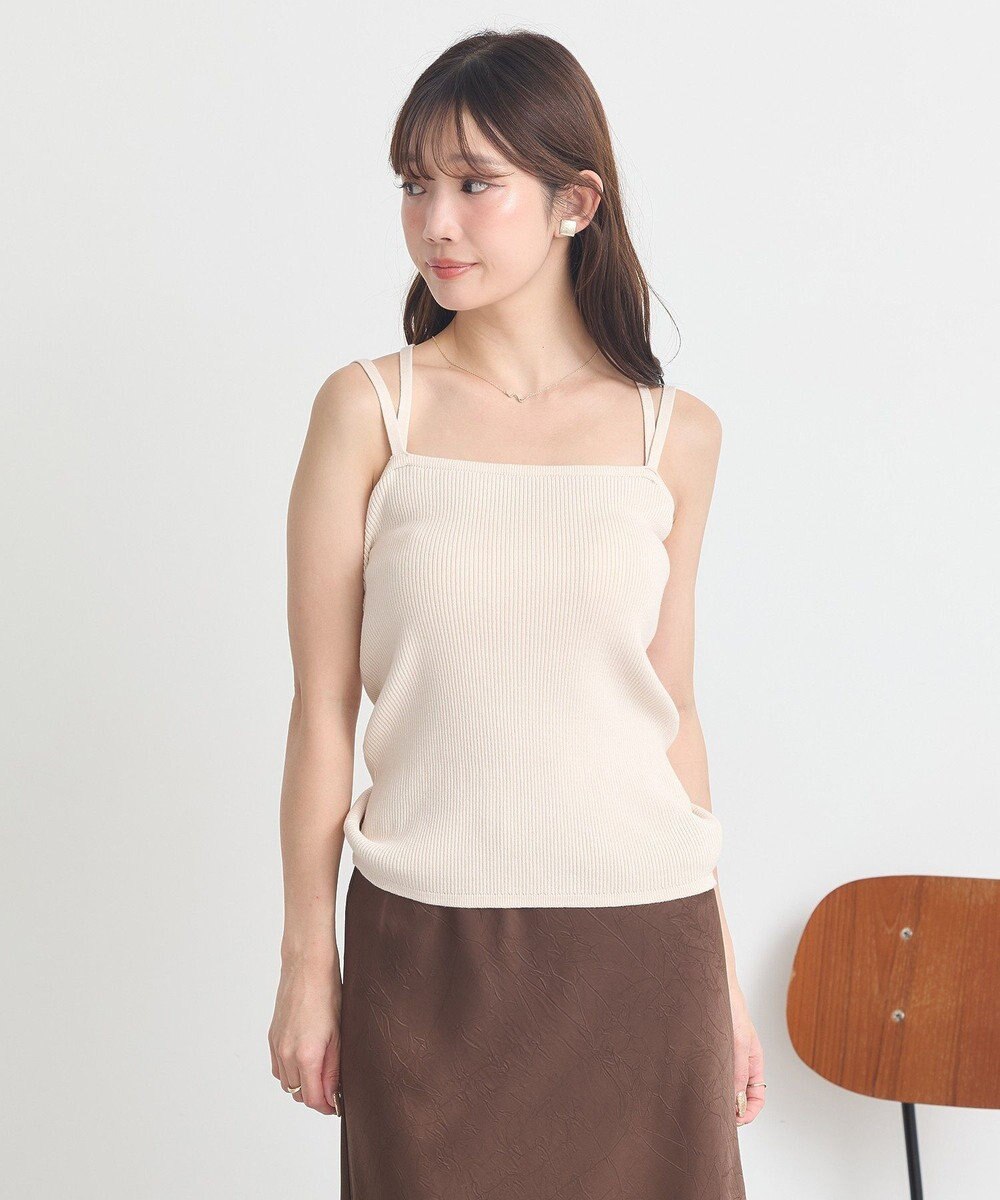 earth music&ecology 【2WAY】【洗濯機洗い可】SET2点クロスニット＋キャミソール 