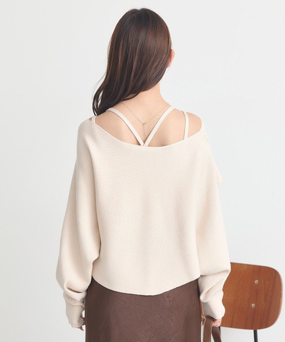 earth music&ecology 【2WAY】【洗濯機洗い可】SET2点クロスニット＋キャミソール 