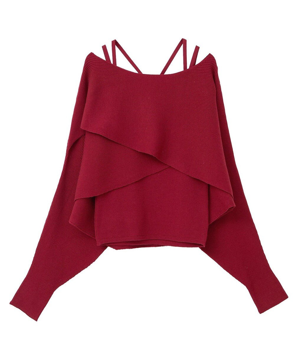 earth music&ecology 【2WAY】【洗濯機洗い可】SET2点クロスニット＋キャミソール 