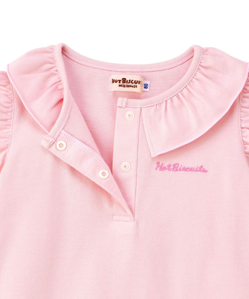 MIKI HOUSE HOT BISCUITS 【70-110cm】 天竺素材 フリル 半袖Tシャツ 