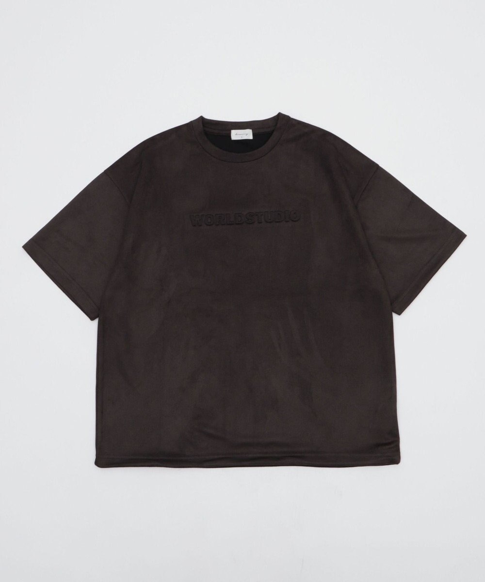 WEGO 【ユニセックス着用ITEM/MLサイズ展開】フェイクスウェードエンボスロゴT（SS） 