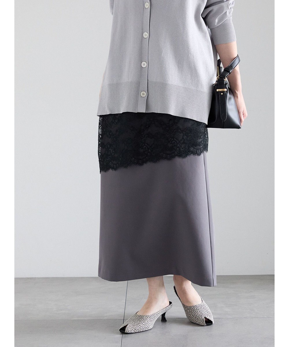 Te chichi 【雑誌掲載アイテム】ダブルクロスイージーナロースカート 