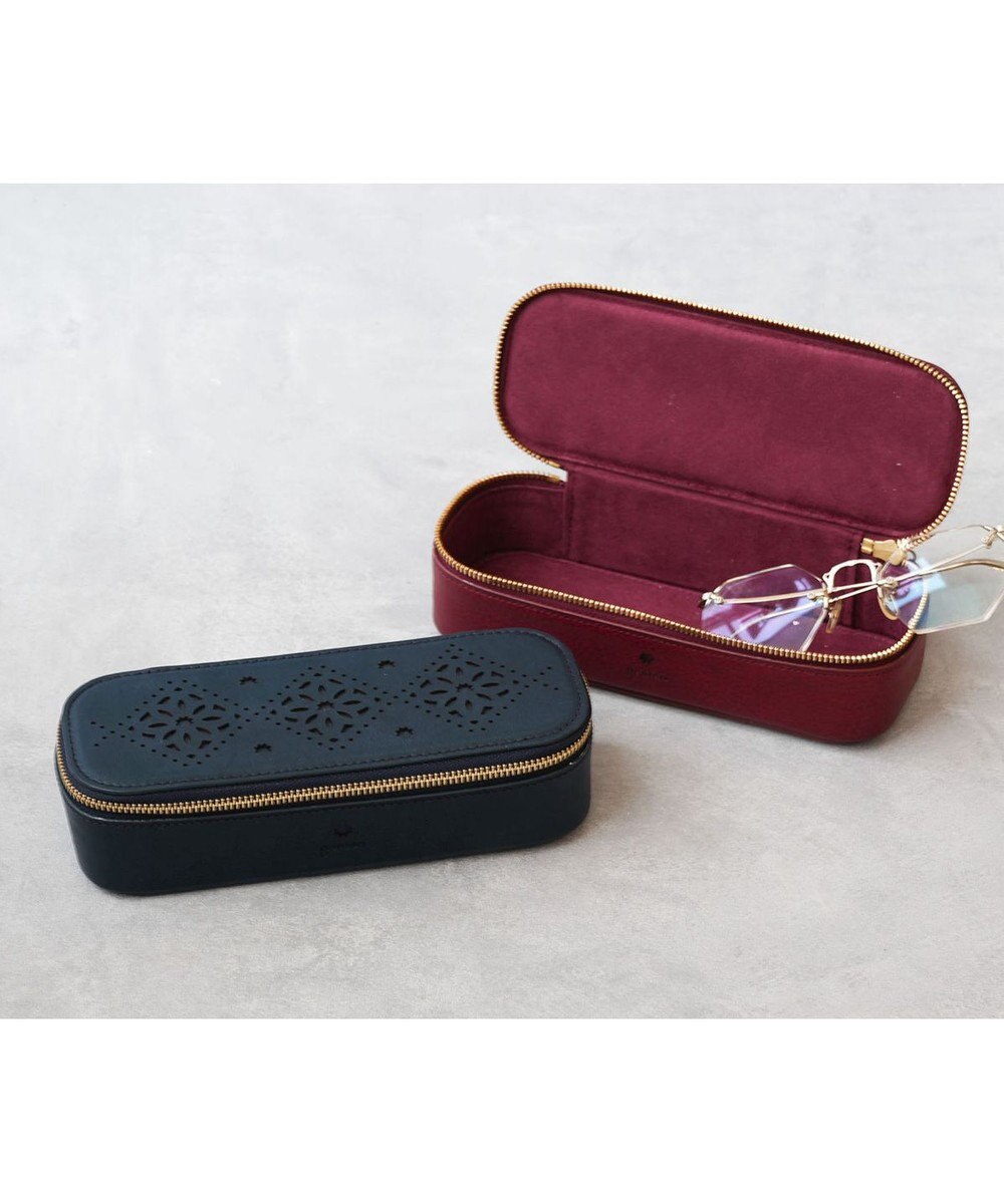 genten アーガイルカットワーク メガネケース 