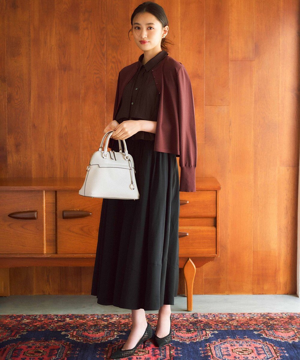 組曲 【入江未悠さんコラボ】ギャザーライトデシンティアード ブラウス 