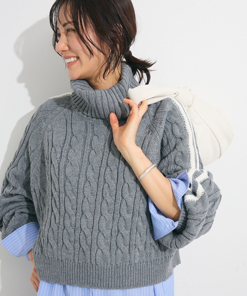 Green Parks ・ｓｗｉｎｇ　ｂｙ　ラインケーブルタートルニット 