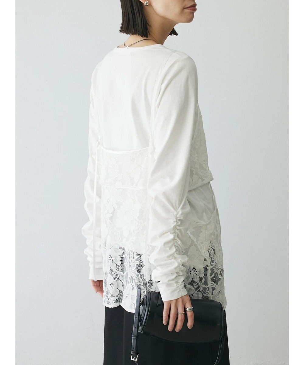 Green Parks AnriettMusee シャーリングスリーブＴシャツ＋レースキャミソールＳＥＴ 