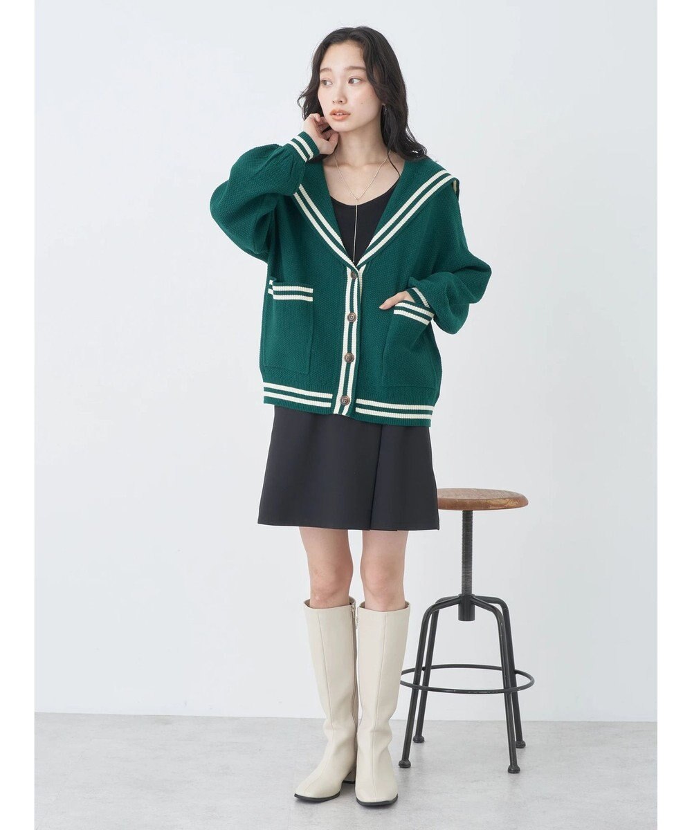 earth music&ecology セーラーニットカーディガン 