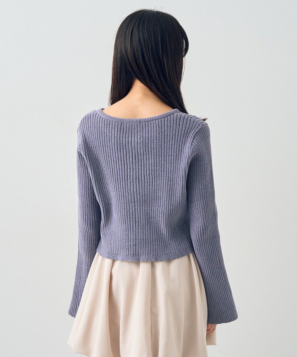 earth music&ecology ミニベロアダブルジップカーディガン 