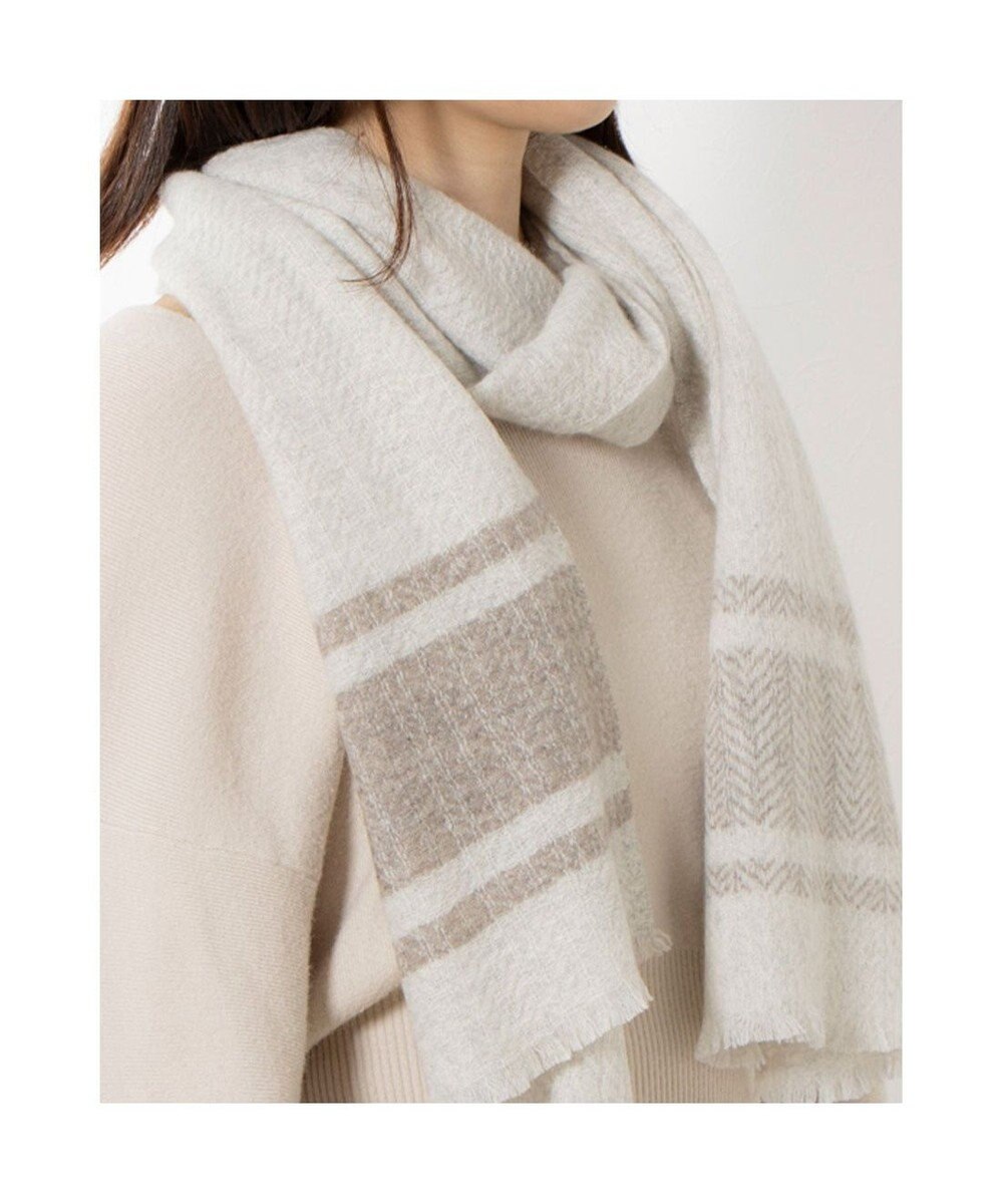 UNBILLION カシュネ cache nez / カシミヤボーダー縮絨マフラー 