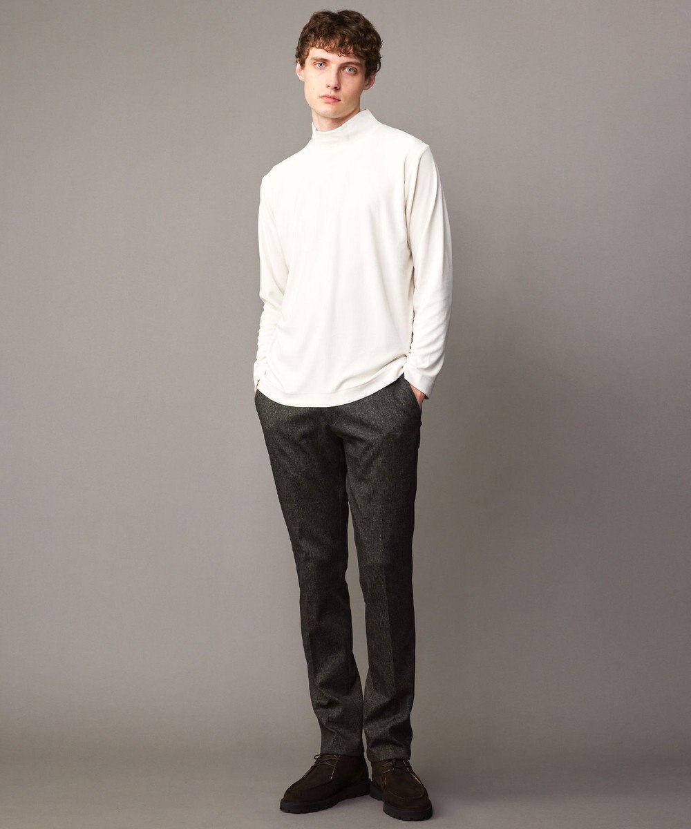 JOSEPH ABBOUD 【洗える/ソフトな肌触り】ミニパイルモック ネック Ｔシャツ 