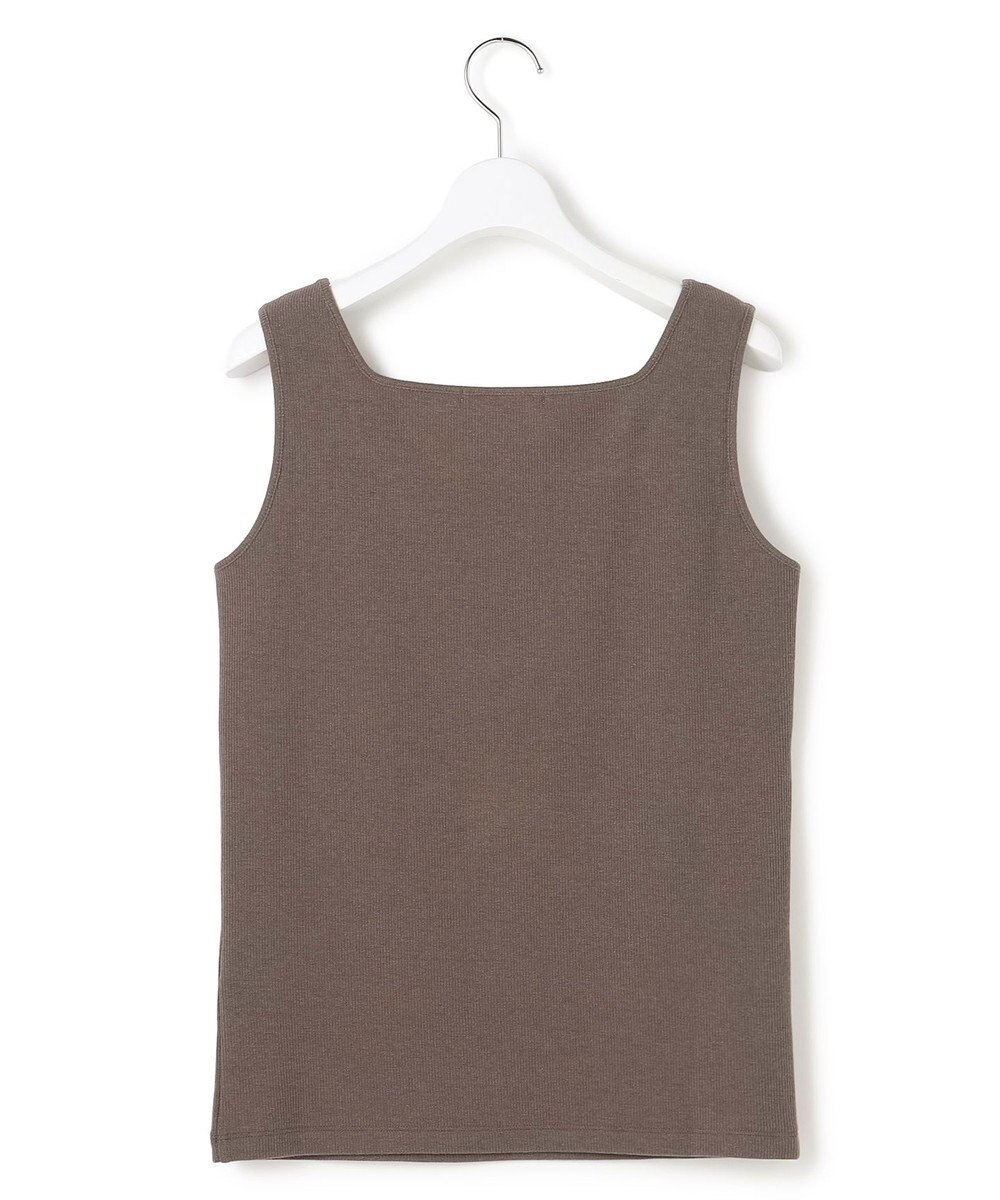 23区 S シャイニーリブ スクエアネック タンクトップ 