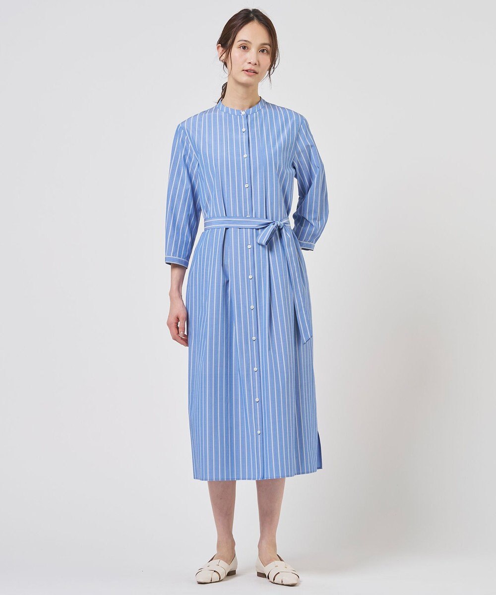 J.PRESS LADIES S TC ハイカウントストライプ シャツ ワンピース 