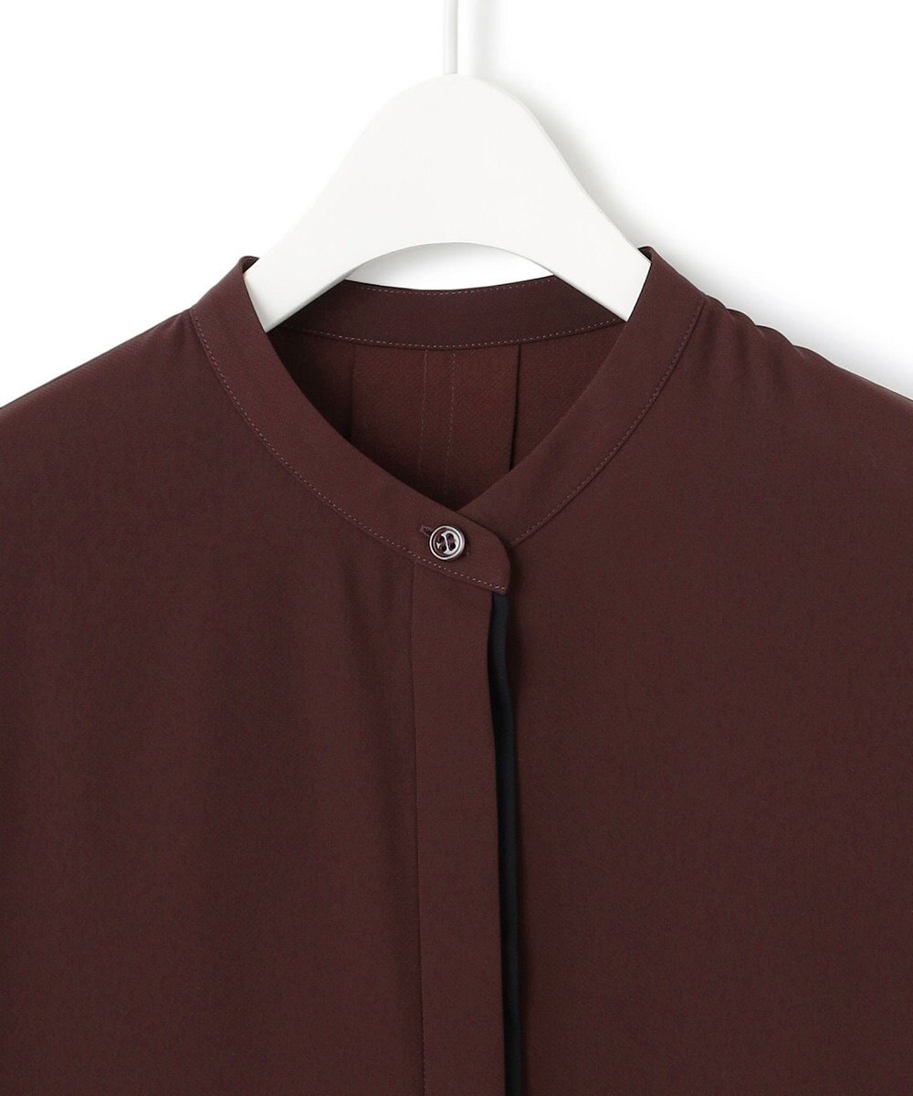 ICB L 【接触冷感・UVケア・速乾・洗える】BackSatinAmunzen バンドカラーブラウス 