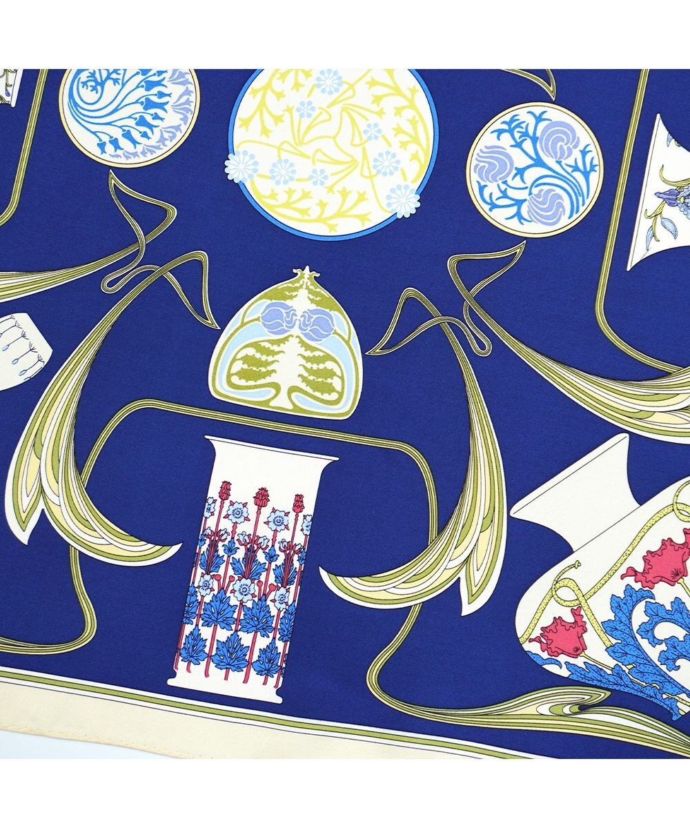 Marca ＜春の新色！＞【伝統横濱スカーフ】フラワーベースヌーヴォー  小判 シルクツイルスカーフ 