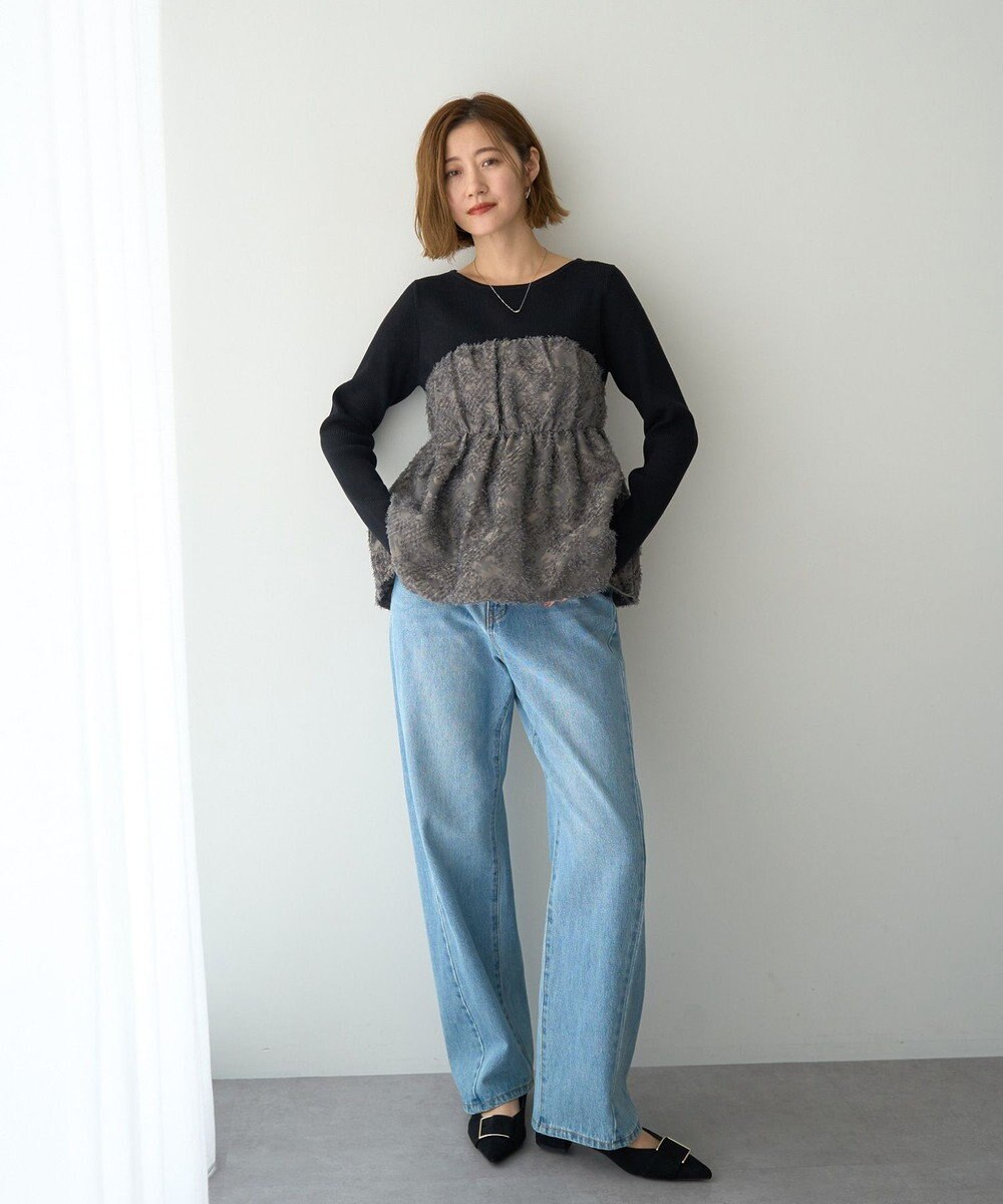 YECCA VECCA バルーンヘムドッキングニット 