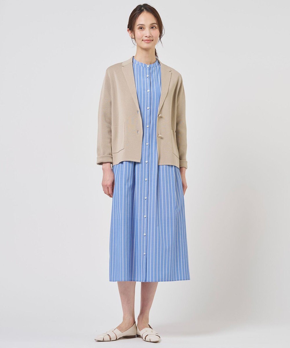 J.PRESS LADIES S TC ハイカウントストライプ シャツ ワンピース 