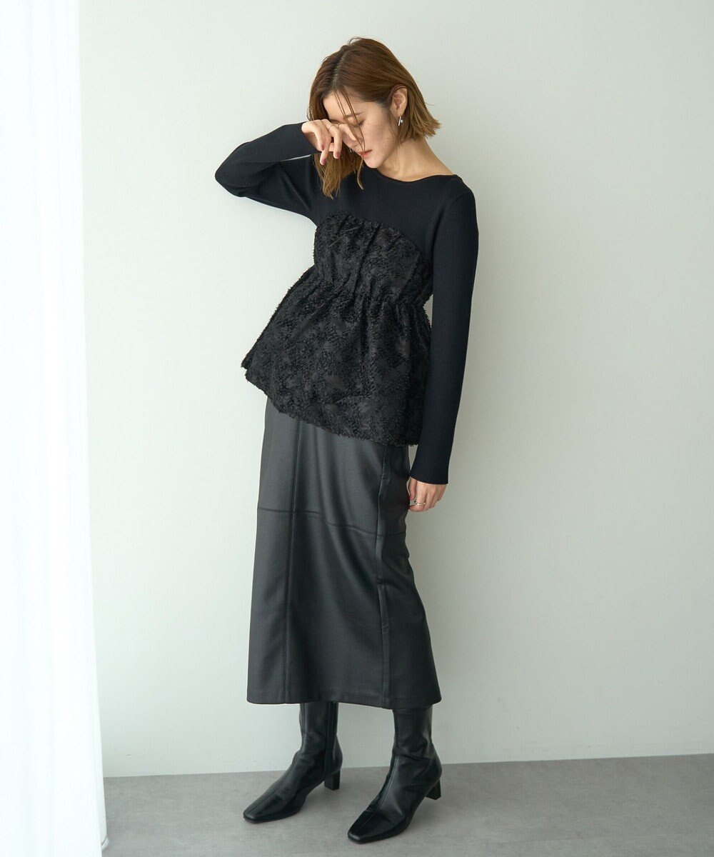 YECCA VECCA バルーンヘムドッキングニット 