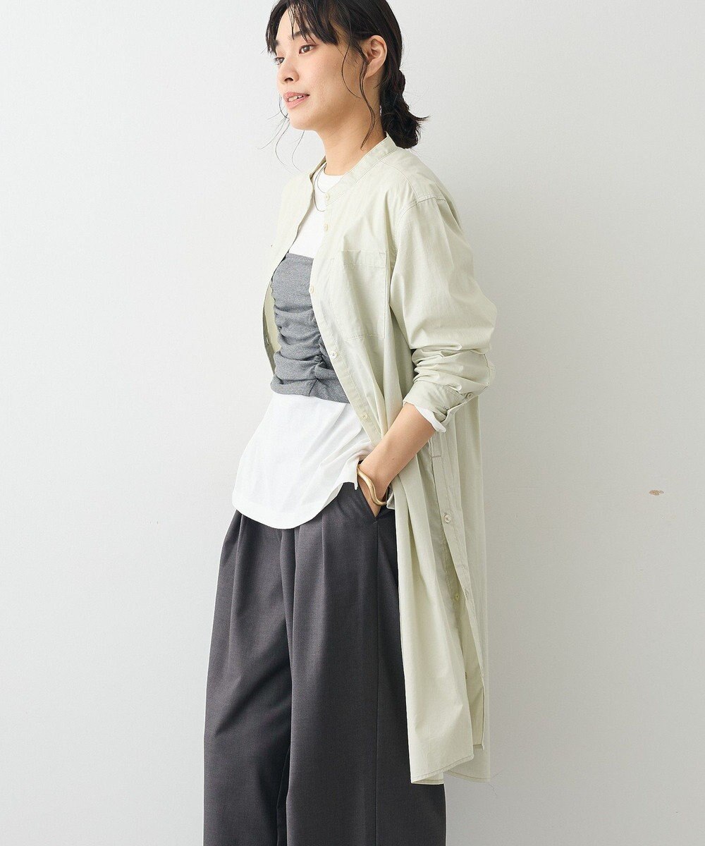 CRAFT STANDARD BOUTIQUE バンドカラーロングシャツチュニッ 