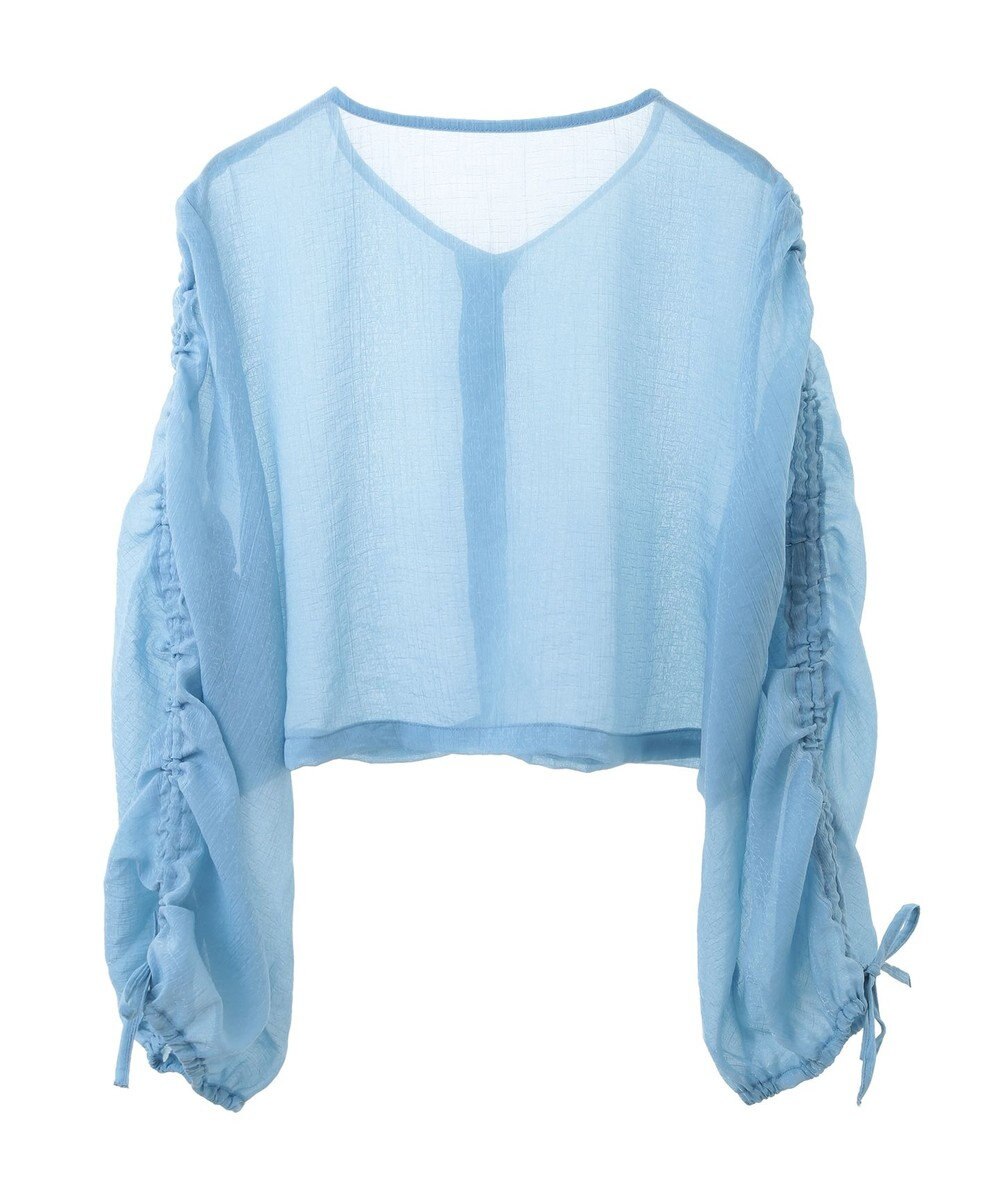 earth music&ecology キラキラシアーギャザーシャツ 