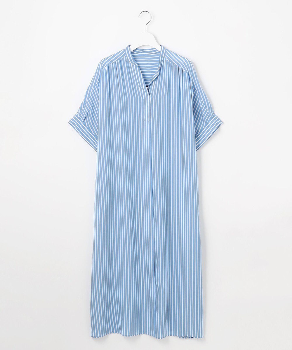 自由区 S 【接触冷感・UVケア・抗菌防臭・洗える】リヨセルポプリンシャツ ワンピース 