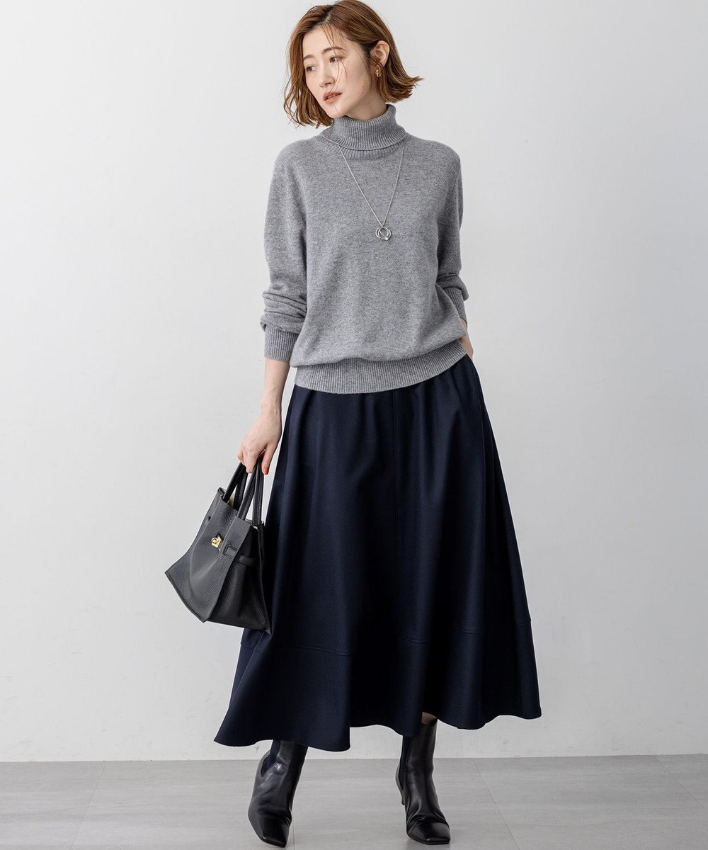 23区 L 【滝沢眞規子さん着用/Oggi掲載/洗える】ピュアカシミヤ タートルネック ニット 