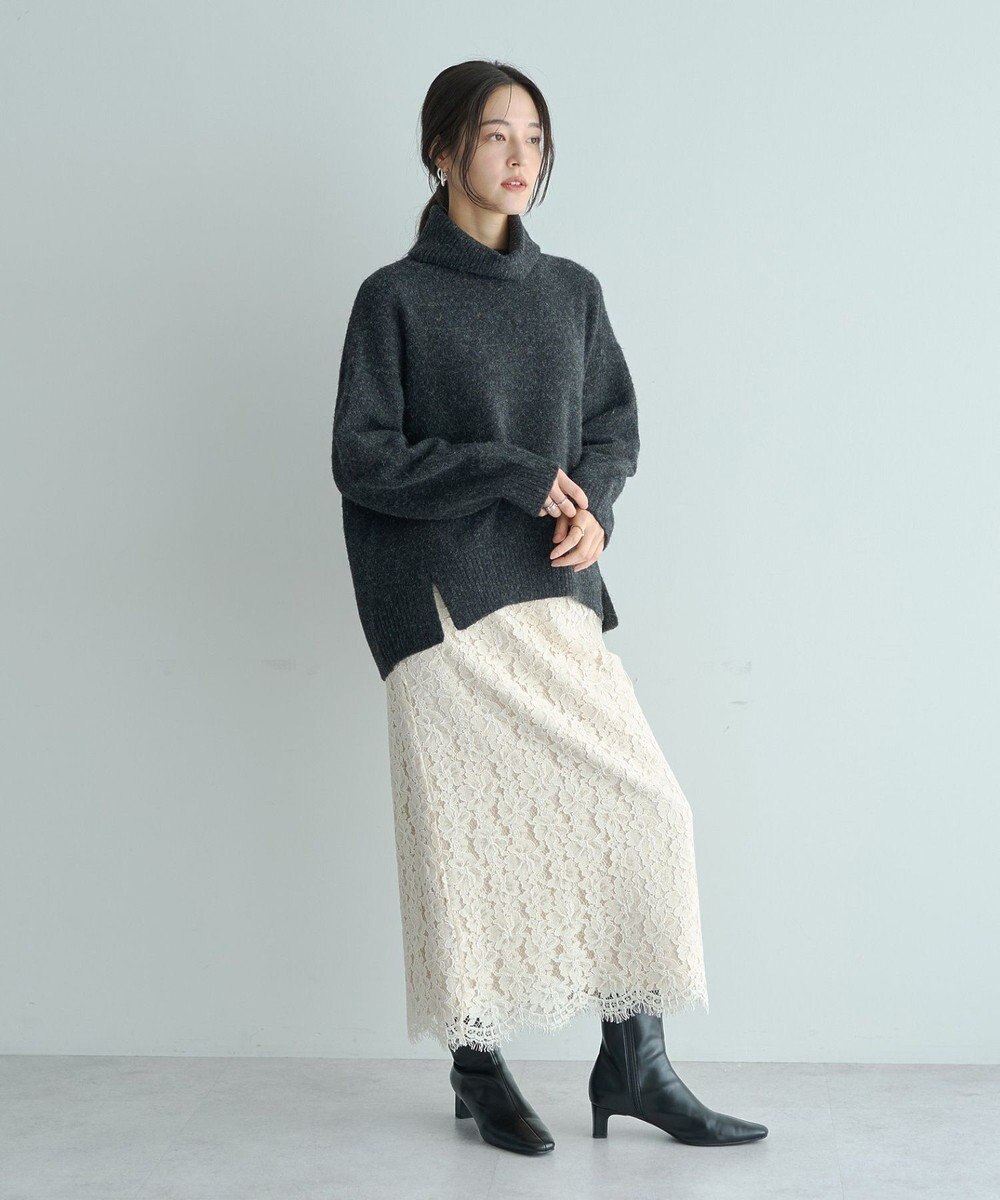 YECCA VECCA スリットタートルネックニット 