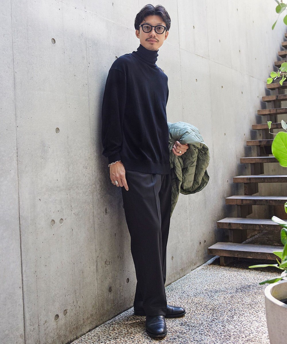 UNFILO MENS ウールライク ワイドパンツ 