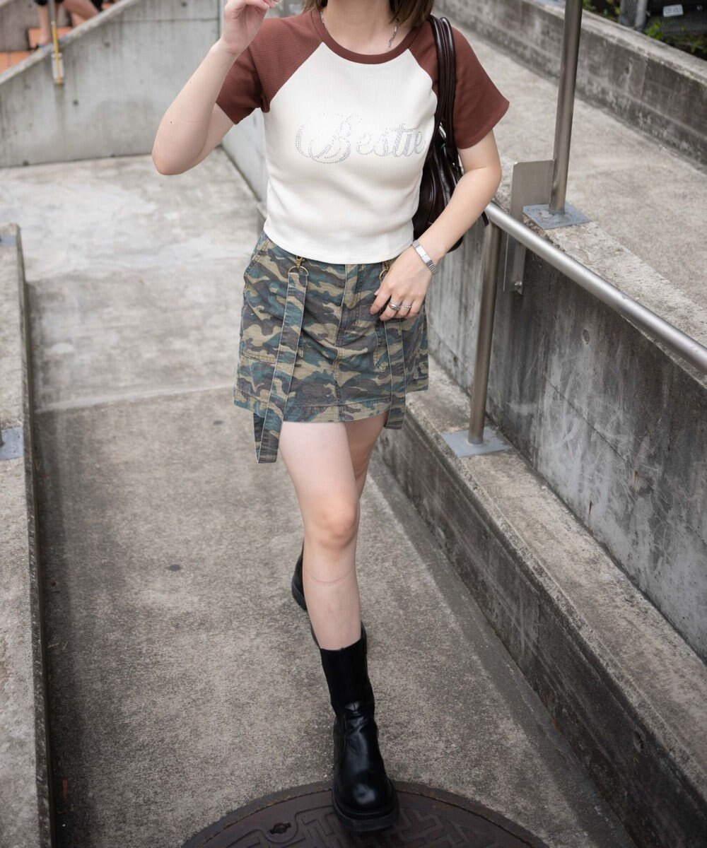 WEGO ヴィンテージウォッシュサス付スカパン 